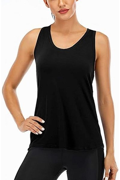 GHASSY CO. Ghassy Co. Women's Racerback Back Open Semi Mesh Training Yoga Running Sports Athlete Tank Tops 1780