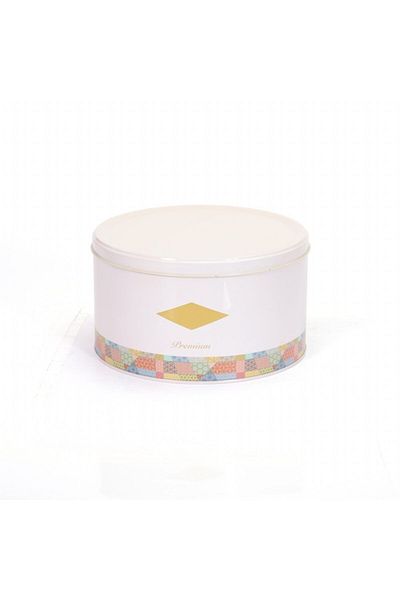 EVLE Ef148-58 Morocco Pink Patterned Round Metal Storage Container 21.5 Cm