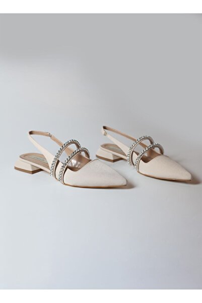 sorella Balerini eleganti din satin cu pietre - Stella