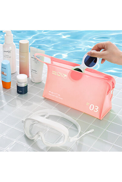 DEKOHOP Makyaj Malzemesi Sıvı Dayanıklı Pvc Seyahat Plaj Havuz Fitness Kozmet...