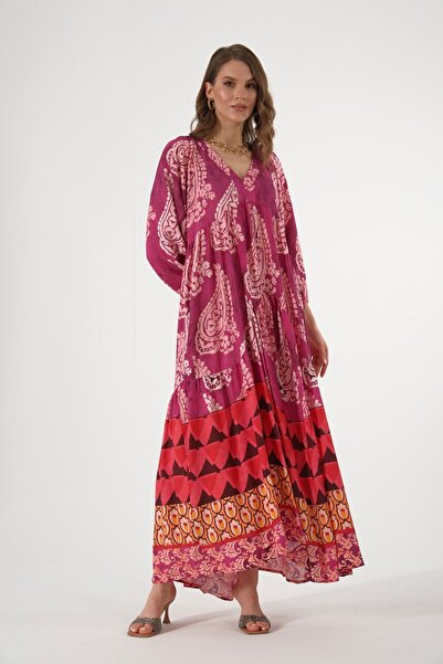 ABBRA Women's Çisem Model Maxi 100% Cotton Summer Dress