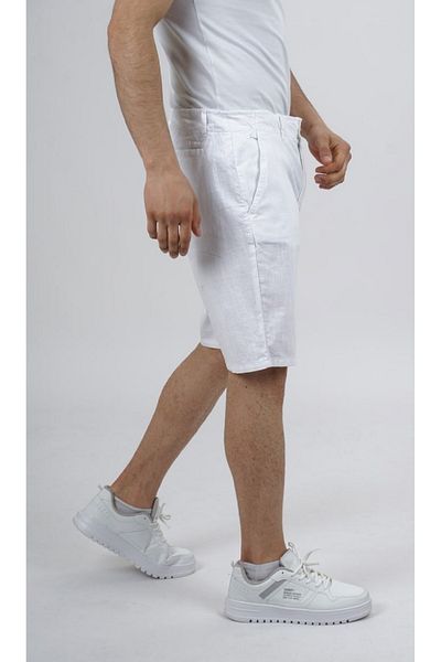 DYNAMO White Linen Shorts - Internally Laced and Comfortable Fit