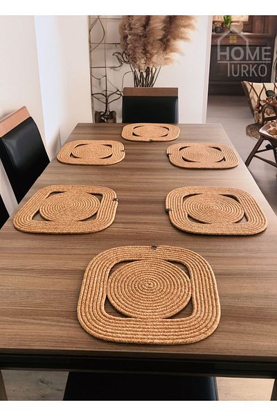 HomeTurko Iuta, paie, decorativ, set de servire american, fata de masa cu zestre, baza farfurii, set supla