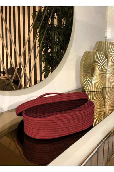 HomeTurko Kitchen Basket - Jute with Lid, Wicker, Organizer, Organizer, Decorative
