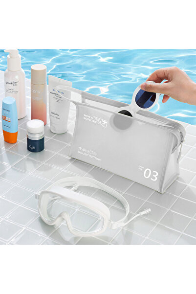 DEKOHOP Makyaj Malzemesi Sıvı Dayanıklı Pvc Seyahat Plaj Havuz Fitness Kozmet...