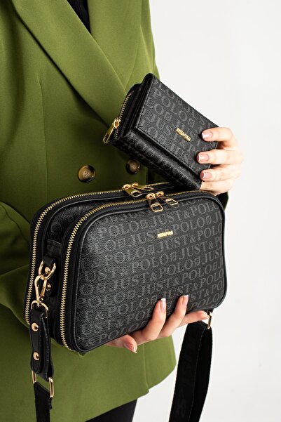 Just Polo حقيبة كروس نسائية بحزام طويل مكونة من 5 أقسام - حقيبة كتف ومحفظة MDS3520-02