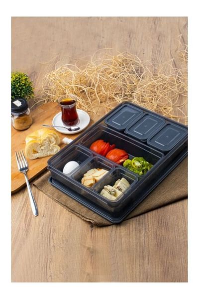 CNS Plastik Follow Me 16 Pieces 7 Compartment Storage Set with Lid for Breakfast