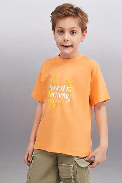 GRIMELANGE BAIRD Lachsfarbenes T-Shirt für Herren – Relaxed Fit