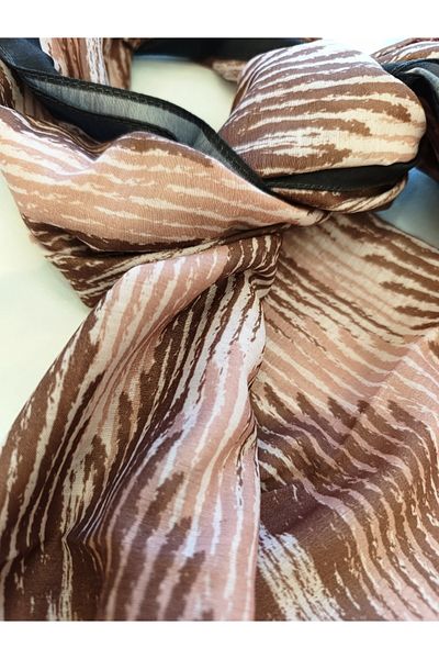 Akel Cotton Shawl - Patterned and Striped, Size 75x185