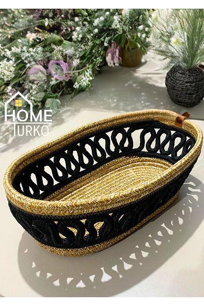 HomeTurko Кошница за хляб с шарка от юта - шкаф, детска стая, органайзер, кошница за съхранение