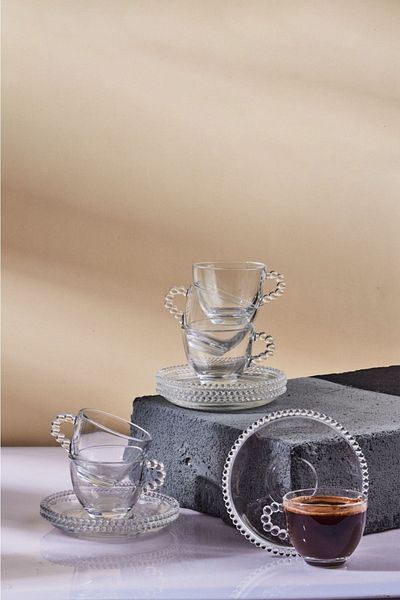 Perotti Boncukbago 6 Personality 12 Piece 90ml Glass Coffee Cup 12602