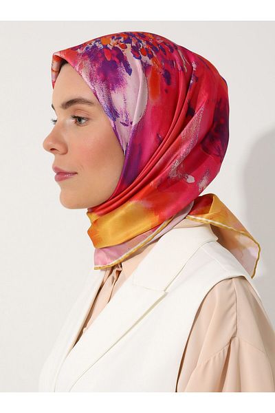 Tuva Φουλάρι με μοτίβο Parisa Silky Twill - Πολύχρωμο - Καμβάς