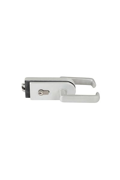 Wold Office Door Handle - Glass Door Handle, Lock and Striker, Alm.Natural Color