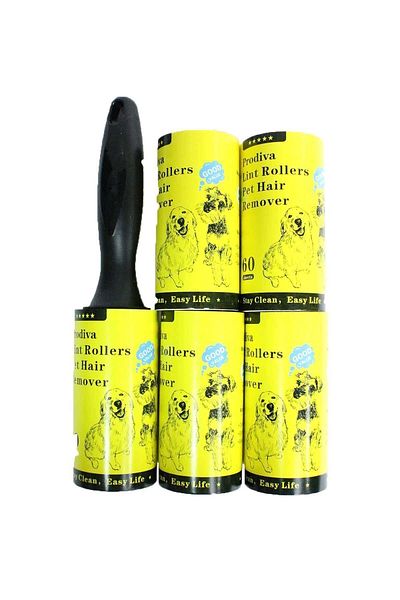 PRODİVA Gift Pet Roller with 4 Refills - Cat Dog Hair Collector Roller