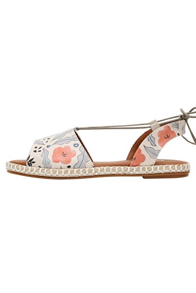 Dogo Γυναικεία Vegan Δερμάτινα Μπεζ σανδάλια με κορδόνια - Σχέδιο Lost In Pattern