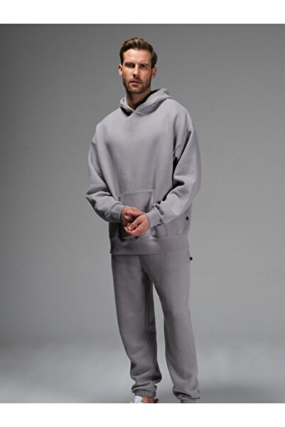 BayBayan Men's Smoked 3 Thread Cotton Comfortable Oversize Tracksuit Set with...