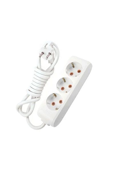 VİKO 3 Way Socket - 5 Meters (grounded, with Protection Feature)