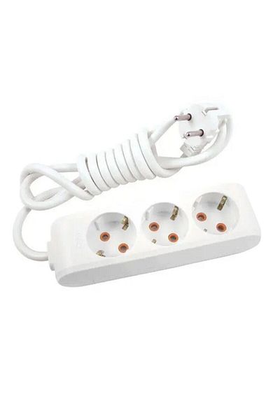 VİKO 3 Way Socket - 5 Meters (grounded, with Protection Feature)