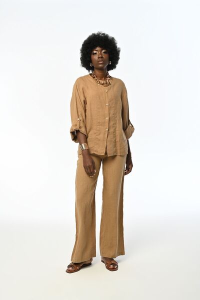 Orfeo Negro WOMEN'S BICYCLE COLLAR LINEN SHIRT