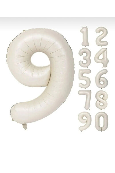 Ahsen süs evi رقم بالون كريمي اللون 34 بوصة 76 سم