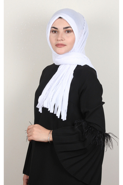 Eşarppark Pamuklu Hazır Şal 1589-34 Beyaz