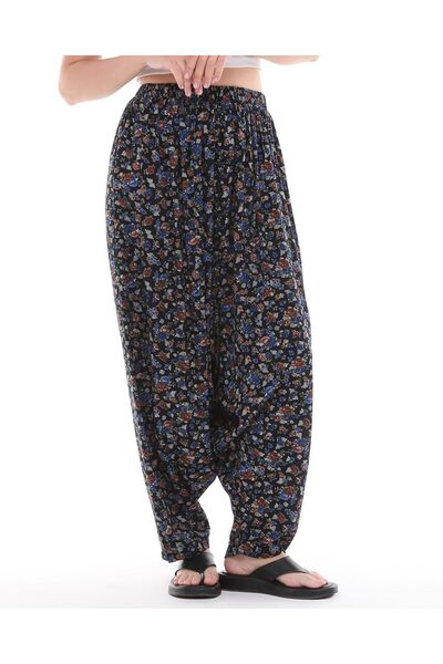 BW TEKSTİL VİSKON KUMAŞ ÇİÇEK DESENLİ ŞALVAR