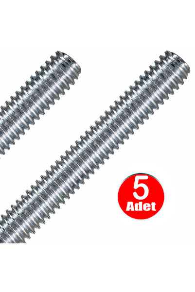 ALETÇANTAM M8 Gijon Tij Rot Saplama 1 Metre Uzun Civata Dın 975 Beyaz Vida -5 Adet