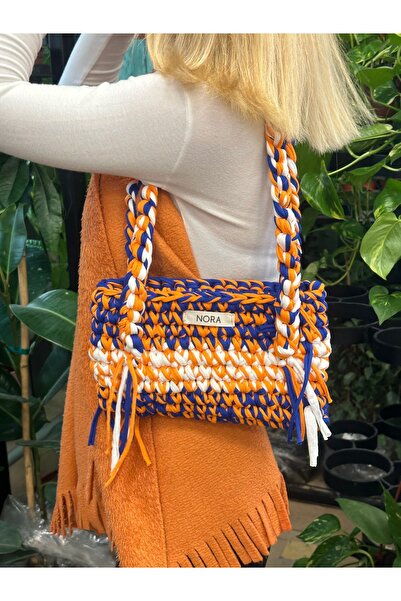 Nora el örgüsü penye ip çanta