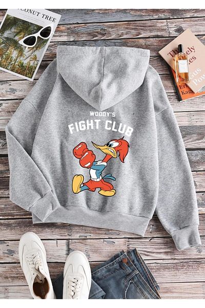 Deocept Hanorac supradimensionat cu glugă, unisex, gri