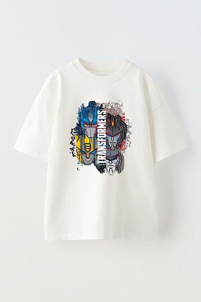 THEWERT Transformers SS19 - Unisex White Oversize βαμβακερό μπλουζάκι, Grid Pics Style Guide Printed