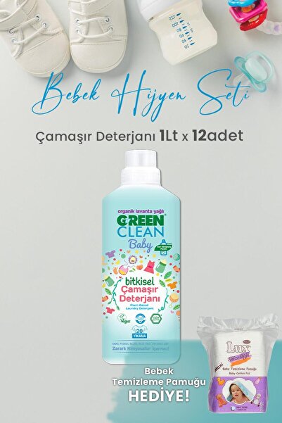Green Clean U Green Clean Baby Çamaşır Deterjanı 1 L x 12 Adet ve Hediyeli