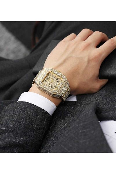 Goldpower Unisex Stone Detailed Wristwatch