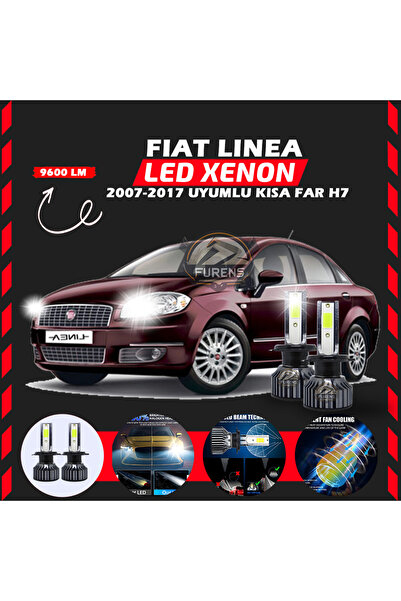 Furens Fiat Linea 2007-2017 Kısa Far Uyumlu Şimşek Etkili Led Xenon Pro Serie...