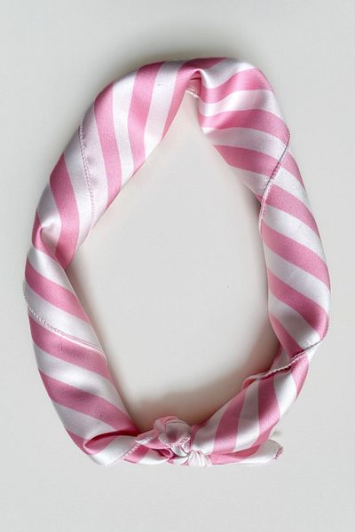 pistore Bandana Esarfa cu model de dungi roz alb (roz bomboane).