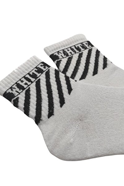 Bonapart Unisex Off White Šareni Koledž čarapa
