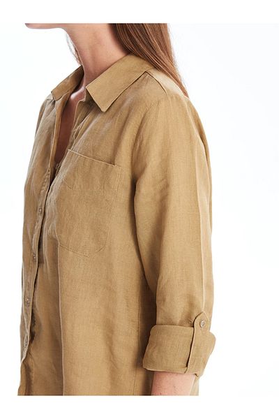 LC Waikiki LCWAIKIKI Classic Linen Women's Shirt - Solid, Long Sleeve