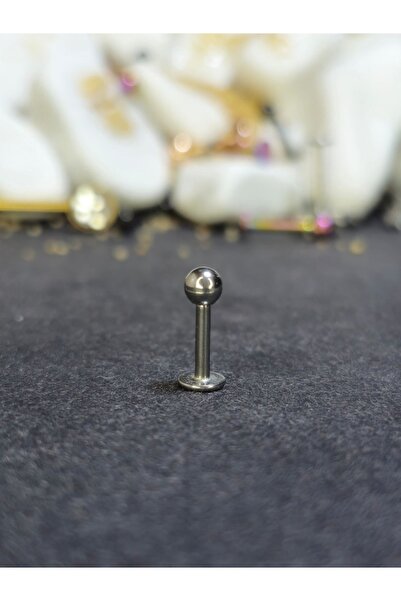 Lumnos Takı Cerrahi Çelik Piercing Kıkırdak Tragus Conch Helix Gümüş Renk Top...