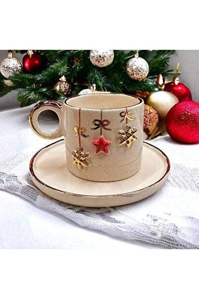 Xhoie Ceramics El Yapımı %100 Seramik Kar Tanesi Işlemeli Kahve Fincanı