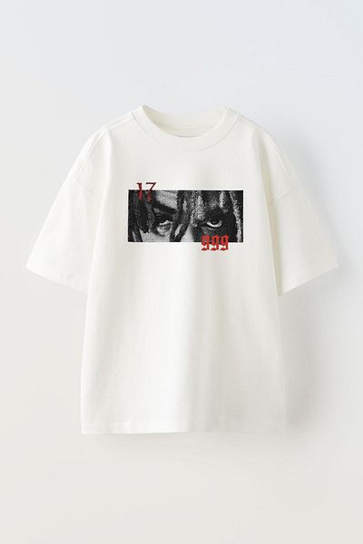 THEWERT Μπλουζάκι 17X999 με τυπωμένο σχέδιο Unisex Λευκό Oversize βαμβακερό μπλουζάκι