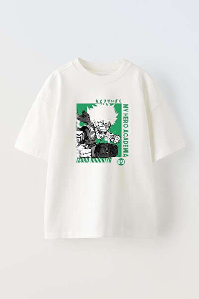 THEWERT My Hero Academia Unisex T-shirt - Izuku Midoriia Design, bela, Pamuk ...