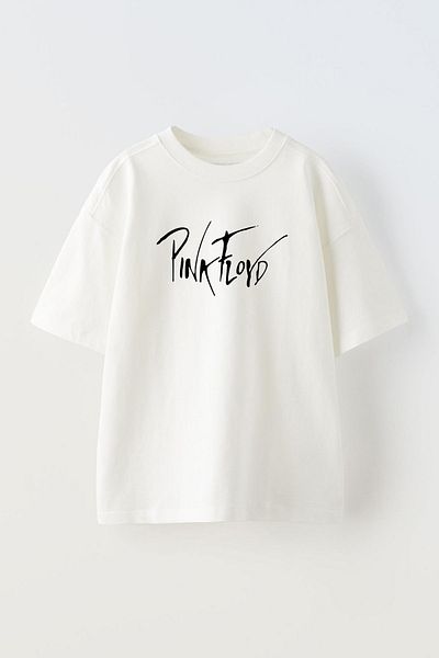 THEWERT Унисекс бяла тениска с лого на Pink Floyd