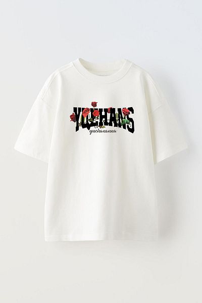 THEWERT Λευκό Oversize Unisex T-shirt - YUEHANS Design Printed, Βαμβακερό