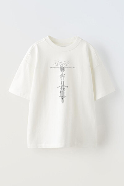 THEWERT Zorros Revolution Biker Design - Bela Oversize kroj Pamuk T-shirt , U...