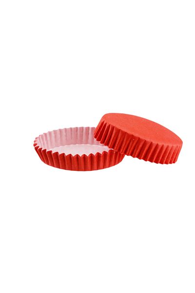 TT Tahtakale Toptancıları Red Plain Color Oval Model Cupcake Mold - Pet Capsule (100 Pieces) F11