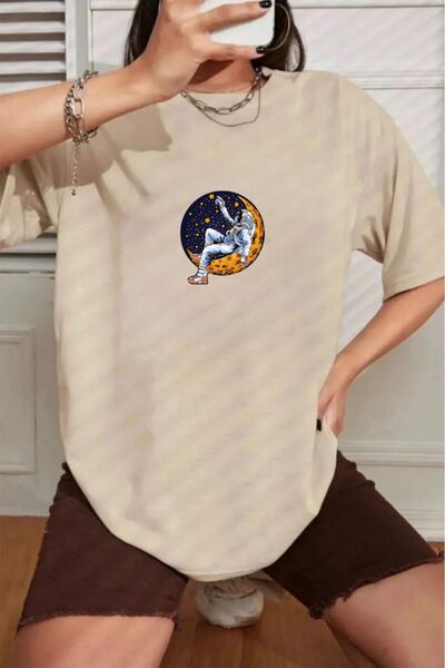 oneagılyazı Unisex astronaut Sa deznom Oversize kroj majica