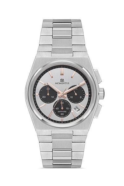 Momentus TM345S-02SR Men's Wristwatch 43 mm Case Diameter, Stainless Steel Band, Sapphire Glass