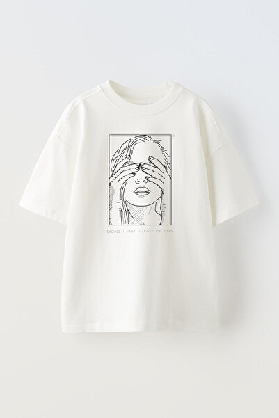 THEWERT Bela unisex Oversize kroj T-shirt - 'ShouldI Just Closed My Eyes' diz...