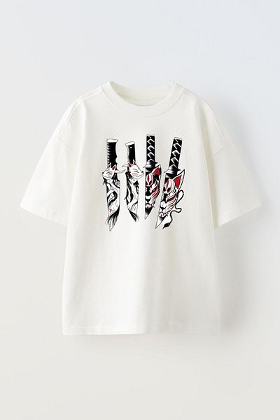 THEWERT Λευκό Oversize βαμβακερό μπλουζάκι - Unisex, Hot Tiger Face Design Printed