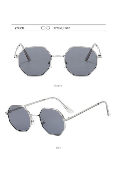 ONNObutik Silver Frame - Geometric - Unisex Sunglasses