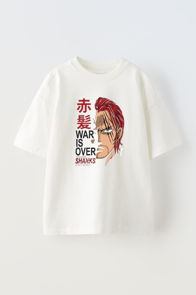 THEWERT White Cotton Oversize T-shirt - Unisex, 'War Is Over' Printed